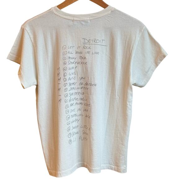 Daydreamer Rolling Stones Tee Crew Neck T Shirt Set List Tour Soft XS Cream - Picture 2 of 14